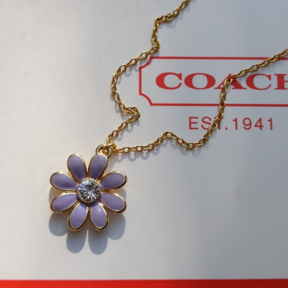 Coach Paved Daisy Flower Charm Gold Plated … - Picture 7 of 7